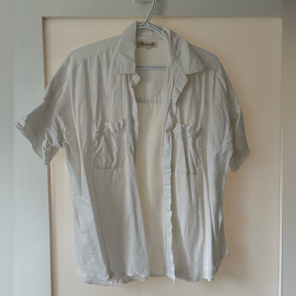 Madewell White Casual Button Down Shirt Relaxed Fit